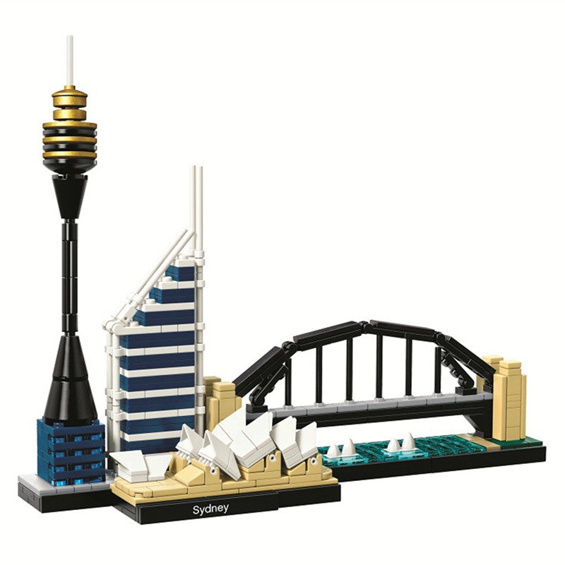 Architecture Paris Dubai London Sydney Chicago Shanghai Building Blocks Kit Bricks Classic City Model Kid Toys For Children Gift