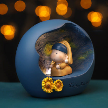 The Artist Presents A Girl With Pearl Earrings And A Star Light