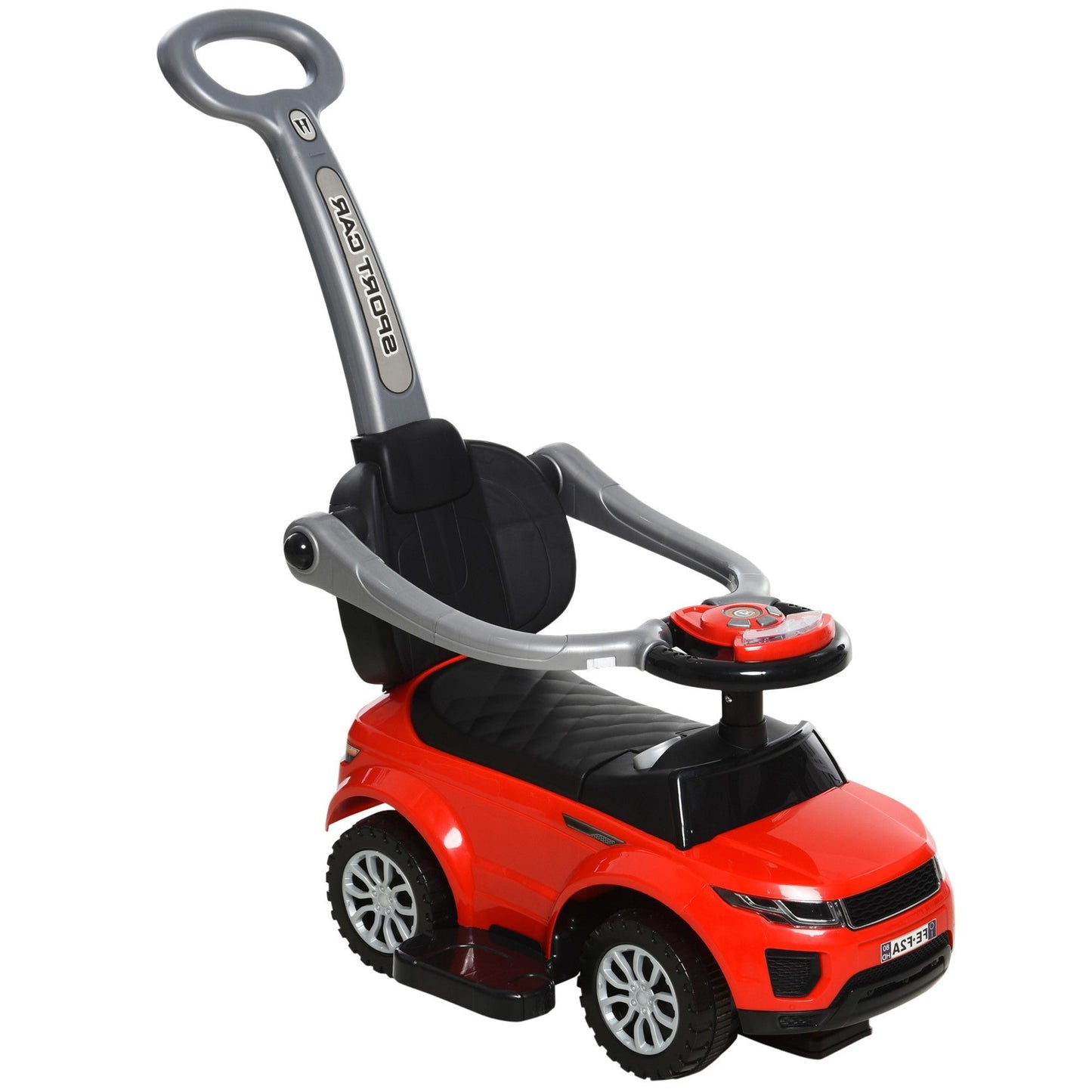 2 In 1 Push Cars for Toddlers Kid Ride on Push Car Stroller Sliding Car with Horn Music Light Function Secure Bar Ride on Toy for Boy Girl 1-3 Years Old Red